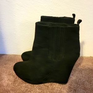 Black Wedge Boots